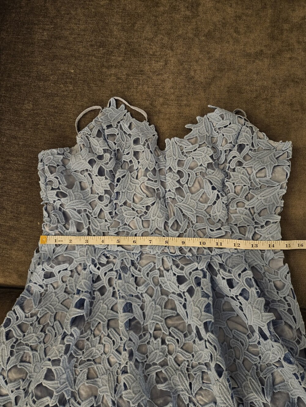 Light Blue Lace Spaghetti-Strap Midi Dress - Picture 7 of 9